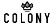 Logo de Colony blanco y negro